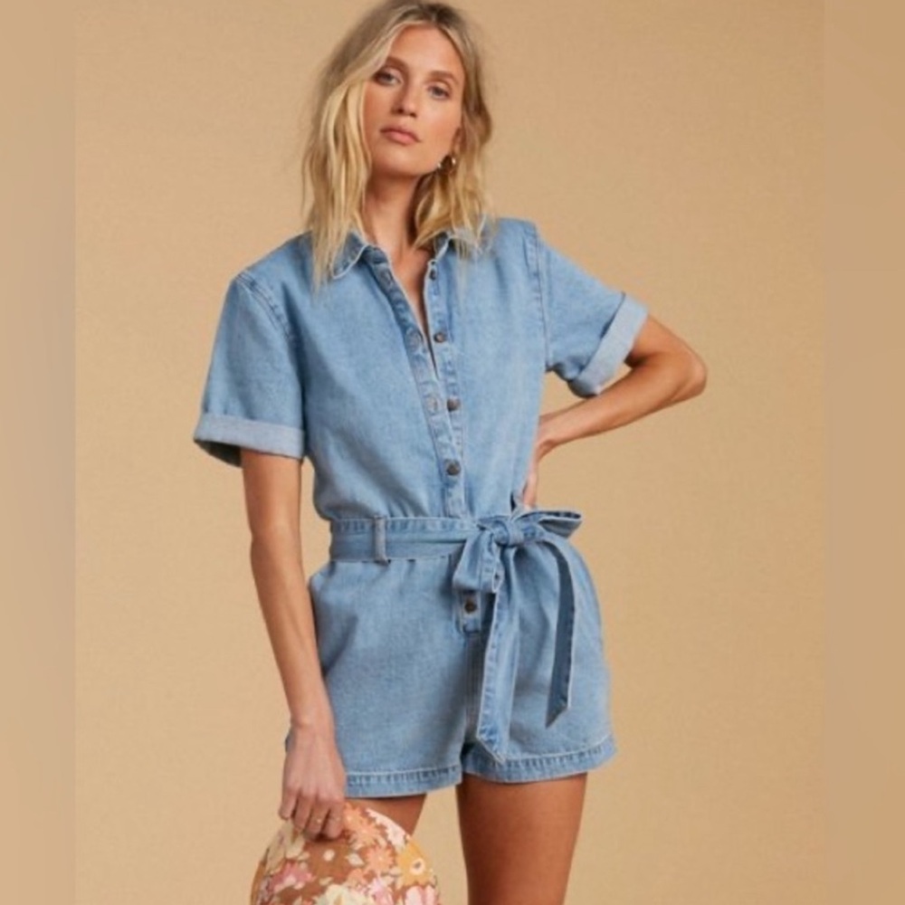 Billabong Short Denim Jumpsuit (Large)
